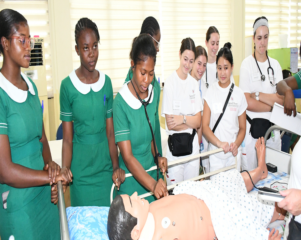 Sacred Heart University donates an automated mannequin and other materials to the College Image